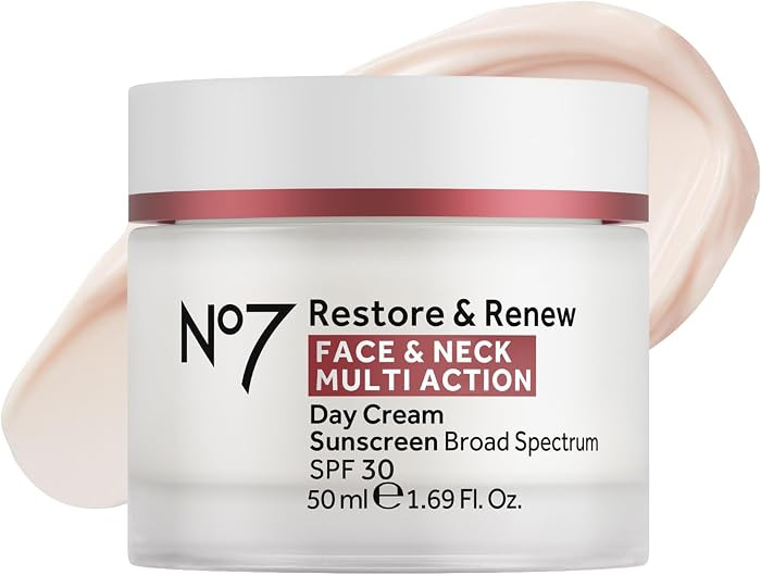 No7 Restore & Renew Multi Action Face & Neck Cream - Anti Aging Face Moisturizer with SPF 30 - He... | Amazon (US)