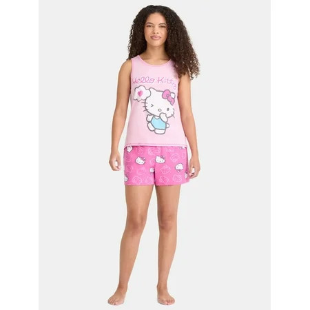 Hello Kitty Women s Tank Top and Shorts Pajama Set 2-Piece Sizes XS-3X | Walmart (US)