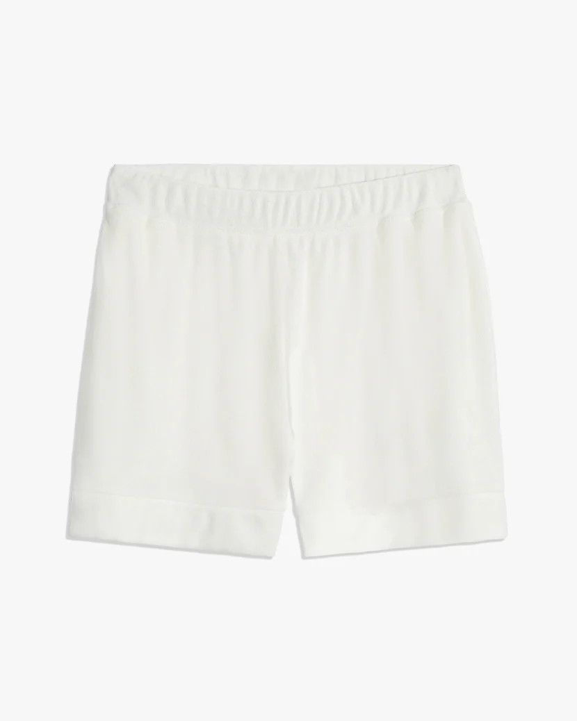 Knit Foldover Towel Terry Shorts - White XXL | We Wore What