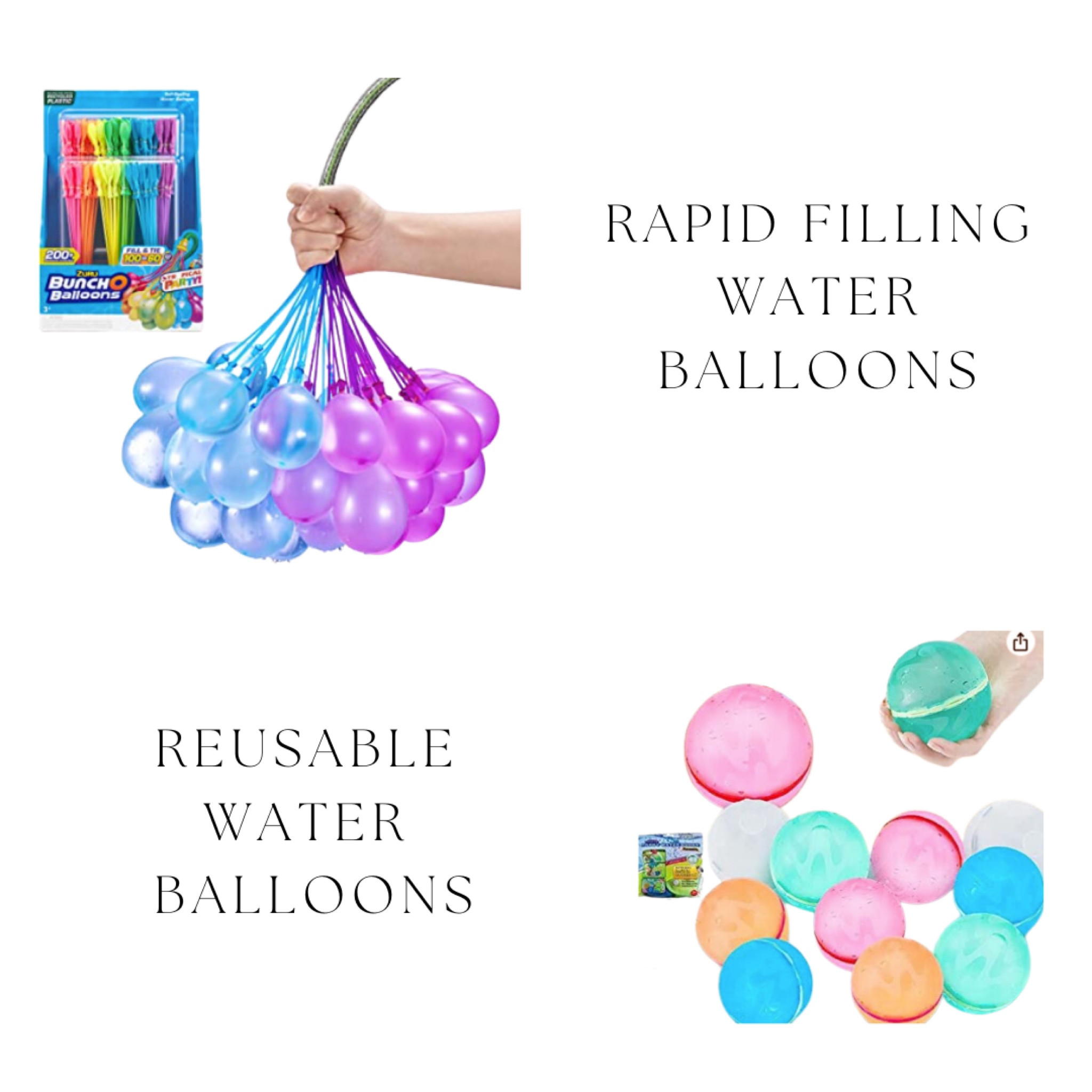 We got regular & reusable water balloons. The rapid-fill balloons were so easy to fill up, but the kids went through all 600 balloons in about 15 minutes haha! So it was nice to have the reusable as another option. 

#LTKkids