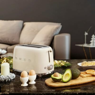 SMEG 2 Slice Toaster with 6 Presets and Defrost Function and Removable Crumb Tray (Cream) | Amazon (US)