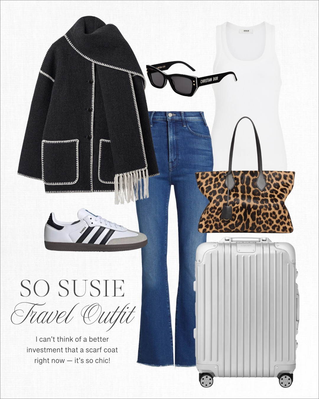 Travel outfit idea featuring the scarf coat that inspired all scarf coats! Also linking the Quince version if you want the look for less 

 #LTKOver40 #LTKFindsUnder100 #LTKTravel