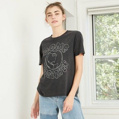 Women's The Beatles Come Together Short Sleeve Graphic T-Shirt - Black | Target