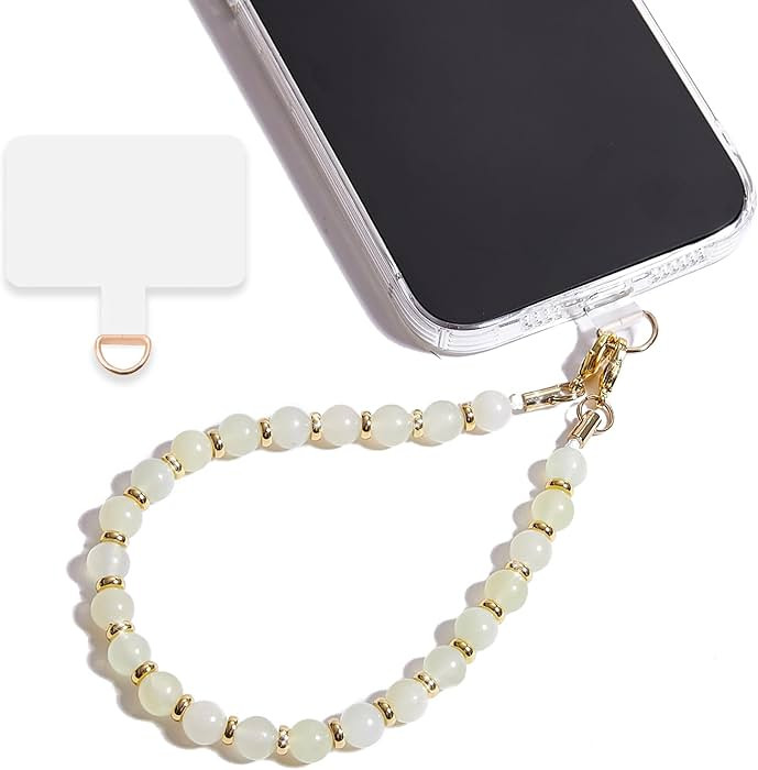 Marble Beaded Phone Wrist Strap,Detachable Phone Bracelet Strap with Tether Tab,Hands-Free Wristl... | Amazon (US)