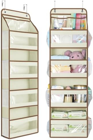 Yecaye 5 Tier 1Pc Over the Door Organizer, Swing-proof Door Organizer Hanging with Clear PVC Wind... | Amazon (US)