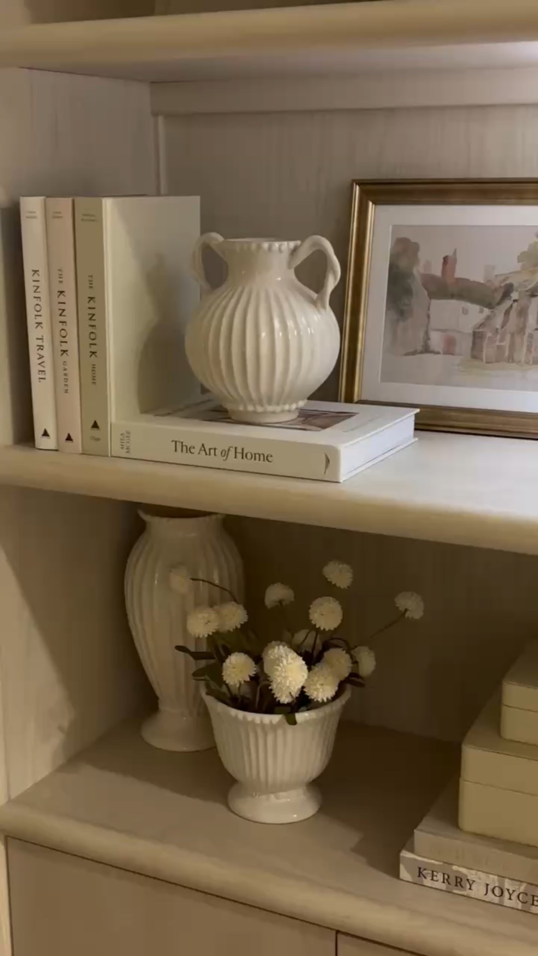 neutral bookshelf decor 🤍 refreshed my cabinet for spring & love it so much! This lamp is on the pricier side for Target but it’s similar to a designer one and is such good quality!! 

#LTKHome