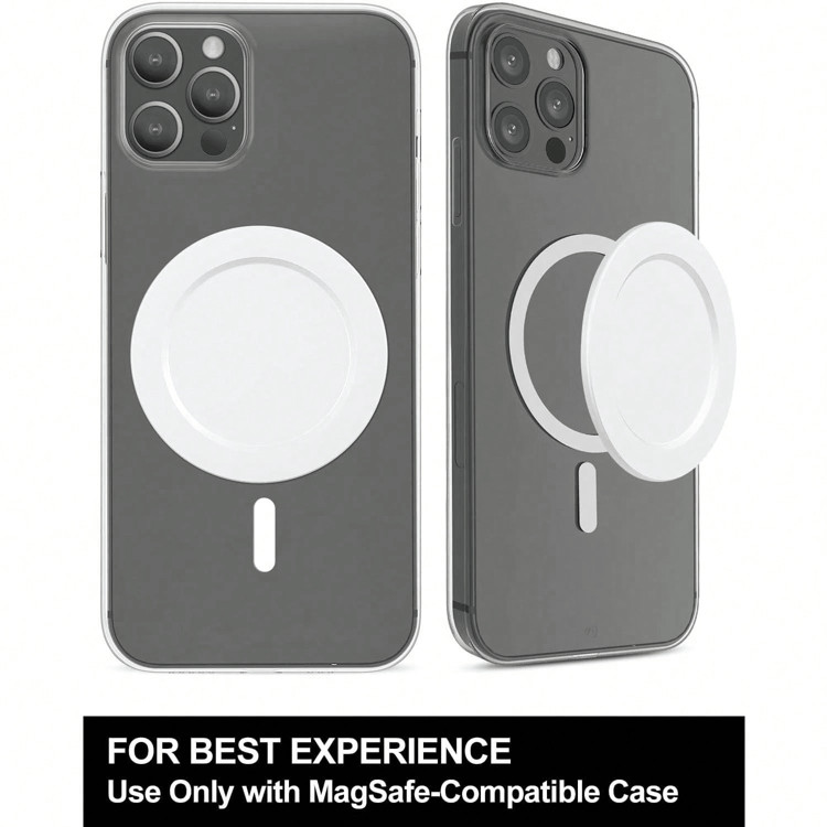 $3.40Magnetic Base Compatible With  Phone Grips And IPhone MagSafe Cases, Black,White,Transparent | SHEIN