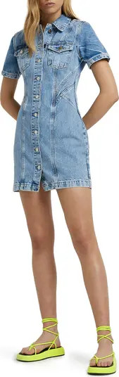 River Island Cotton Denim Shirtdress | Nordstrom | Nordstrom