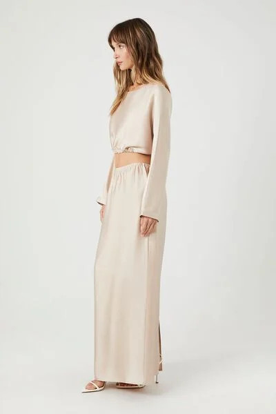 Satin Crop Top & Maxi Skirt Set | Forever 21