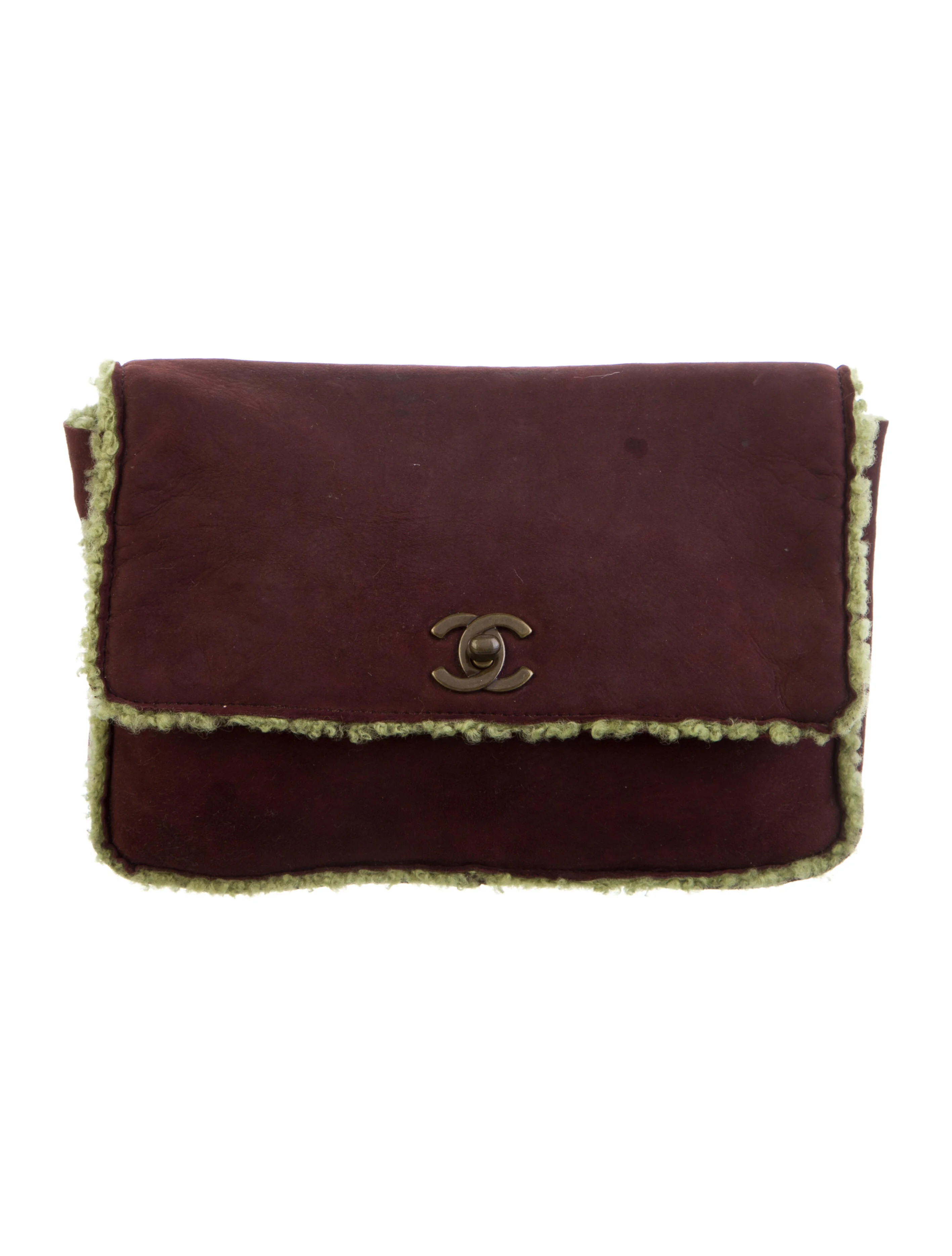 Vintage Suede Shearling Clutch | The RealReal