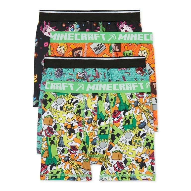 Minecraft Boys Boxer Brief Underwear, 4-Pack, Sizes 4-10 | Walmart (US)