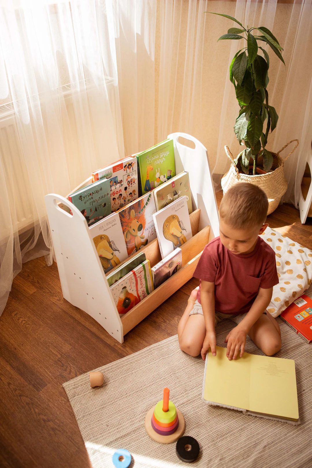 Large Montessori Bookshelf, Montessori Furniture, Kids Boocase, Baby Book Shelf, Wood Book Storag... | Etsy (US)