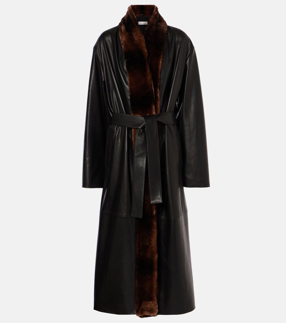 Vivian shearling-trimmed leather coat | Mytheresa (UK)