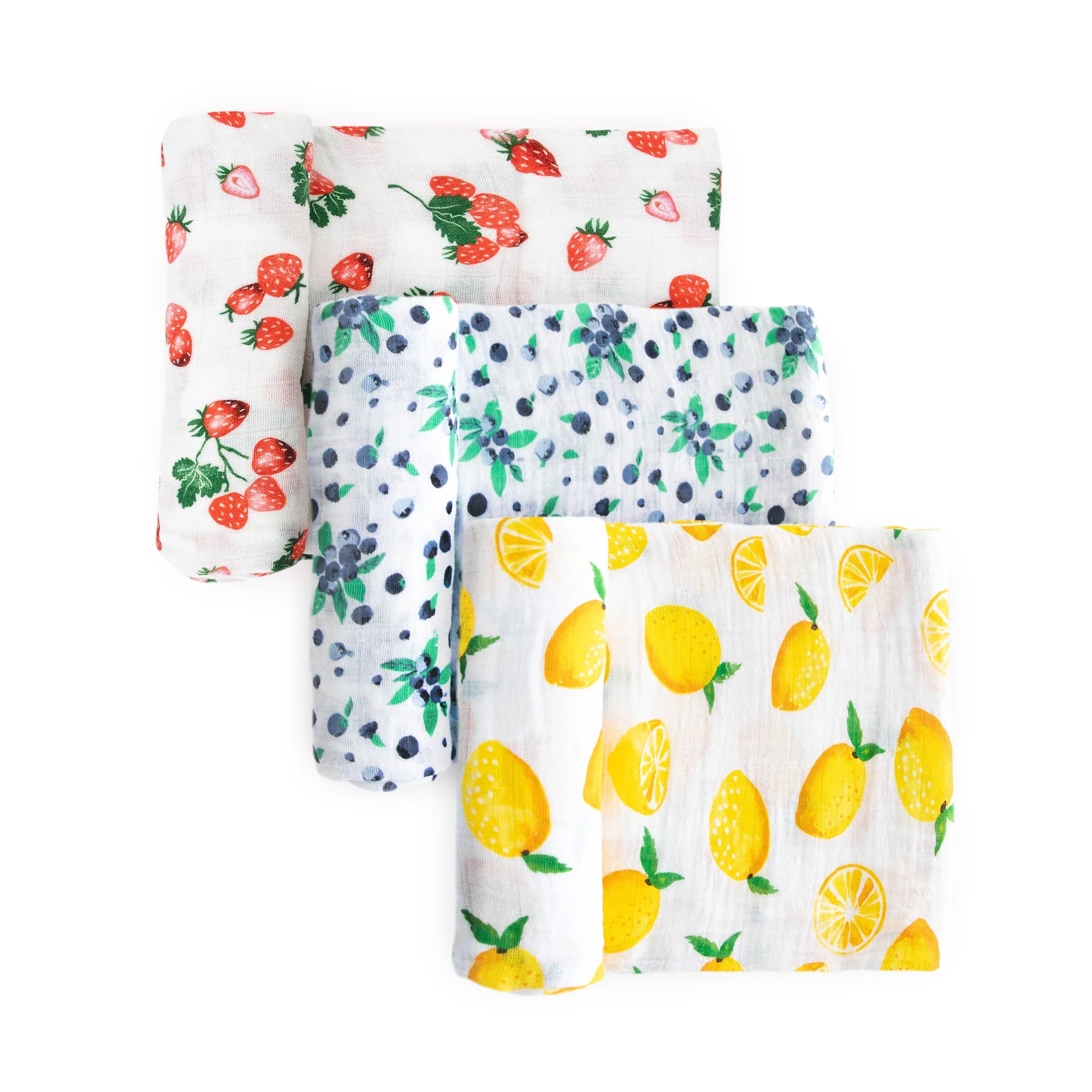 Cotton Muslin Swaddle Blanket 3 Pack - Berry Lemonade | Little Unicorn