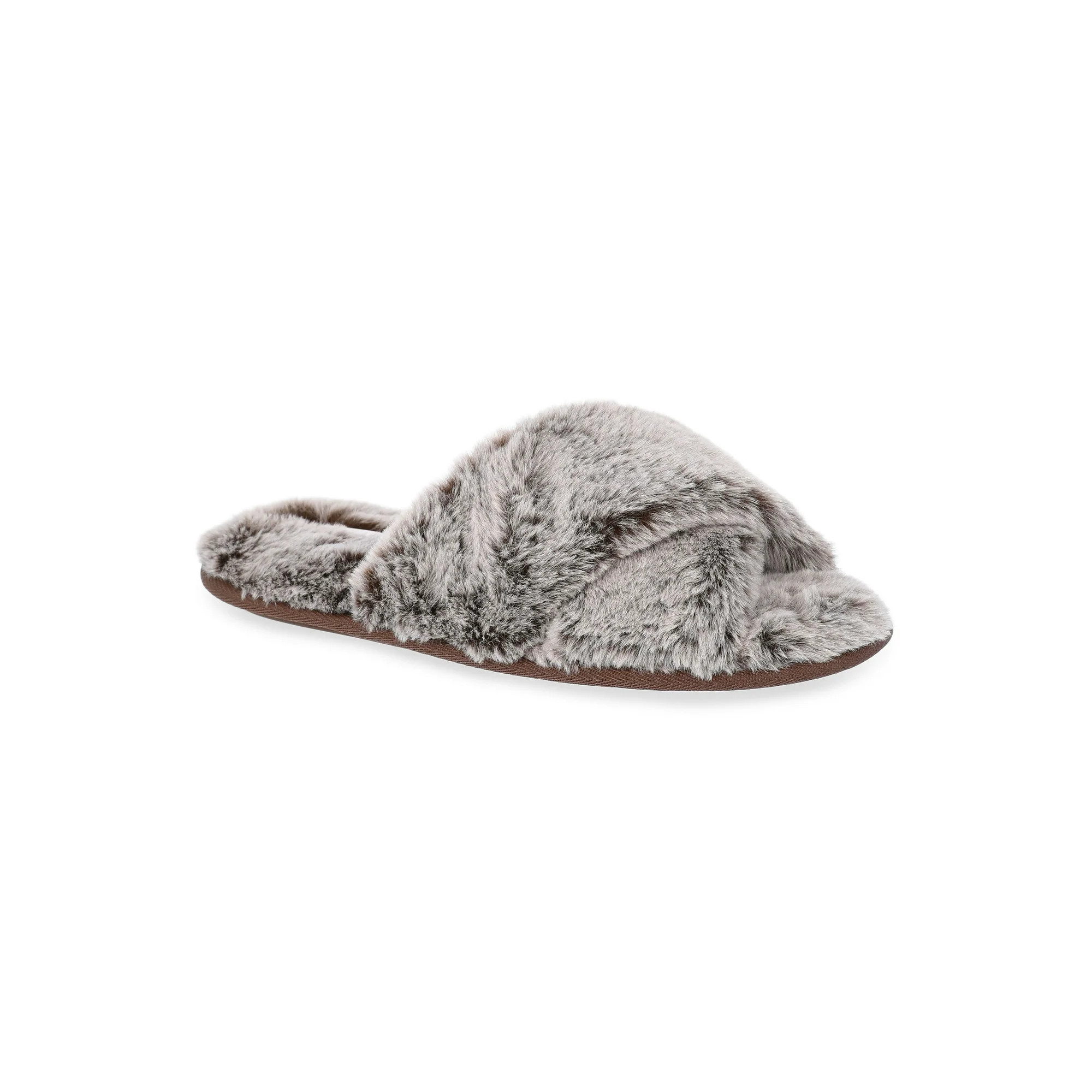 Joyspun Women's Faux Fur X-Band Slippers | Walmart (US)