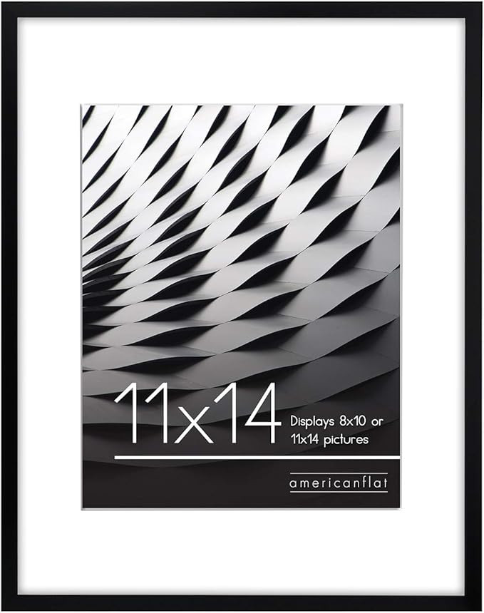 Americanflat 11x14 Picture Frame in Black - Displays 8x10 With Mat and 11x14 Without Mat - Horizo... | Amazon (US)