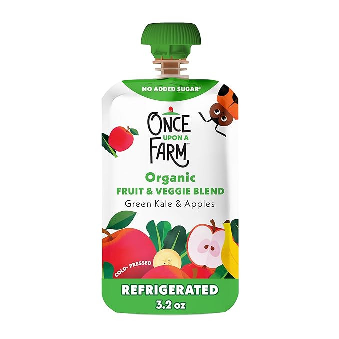 Once Upon A Farm, Organic Green Kale & Apples Pouch, 3.2 Ounce | Amazon (US)