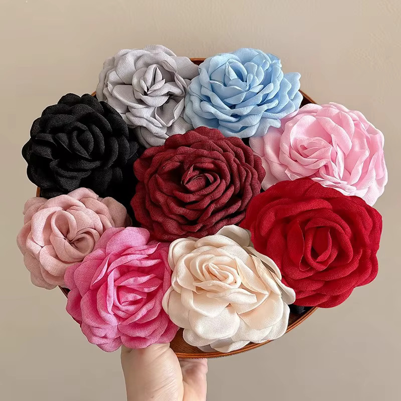 AISHG French Romantic Rose Fabric Hair Clips Women Elegant Temperament Petal Shark Clip for Girl ... | AliExpress (US)