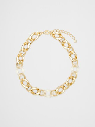 Clear Resin Link Necklace | Banana Republic Factory