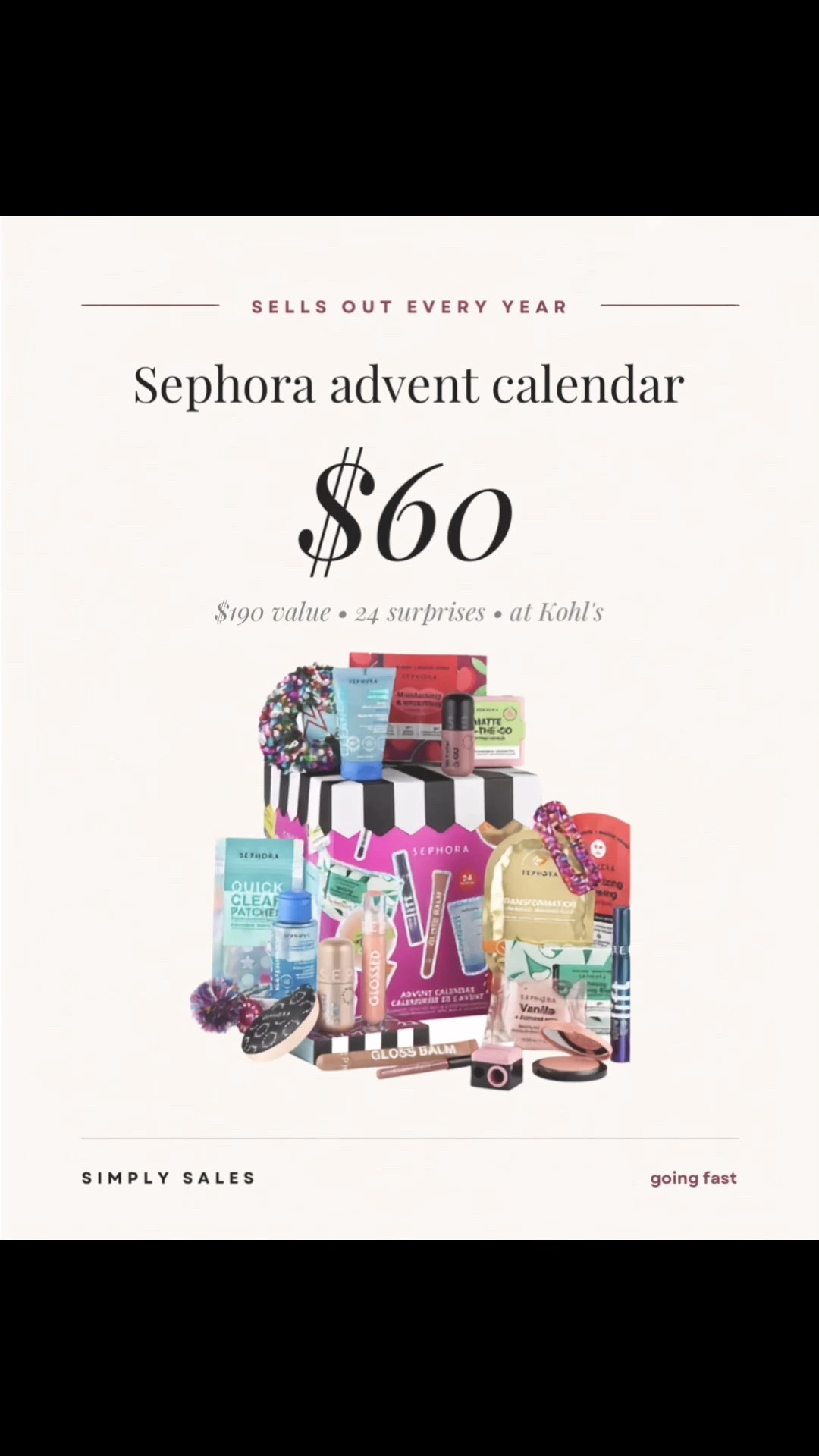 The Sephora Collection advent calendar is live at Kohl’s 💄 $60 for a $190 value. 24 doors of makeup, skincare, bath and accessories, and it’s a Sephora exclusive. This one sells out early every year, so I wouldn’t wait on it. Earns Kohl’s Rewards and Sephora Beauty Insider points too.

Sephora advent calendar, beauty advent calendar, Kohls beauty, Sephora Collection, Christmas countdown, holiday gifts, gifts for her, beauty gifts, makeup sets, teen gift ideas, stocking stuffers, holiday beauty

@Kohl's

#LTKSeasonal #LTKSaleAlert #LTKBeauty