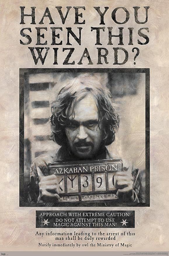 Trends International The Wizarding World: Harry Potter - Sirius Black Wanted Poster Wall Poster, ... | Amazon (US)