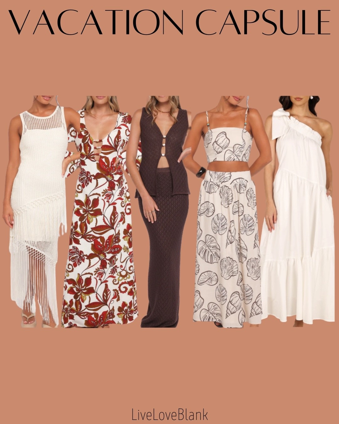 Vacation capsule 
Spring break capsule 
Dresses

#LTKSeasonal #LTKmomlife #LTKTravel