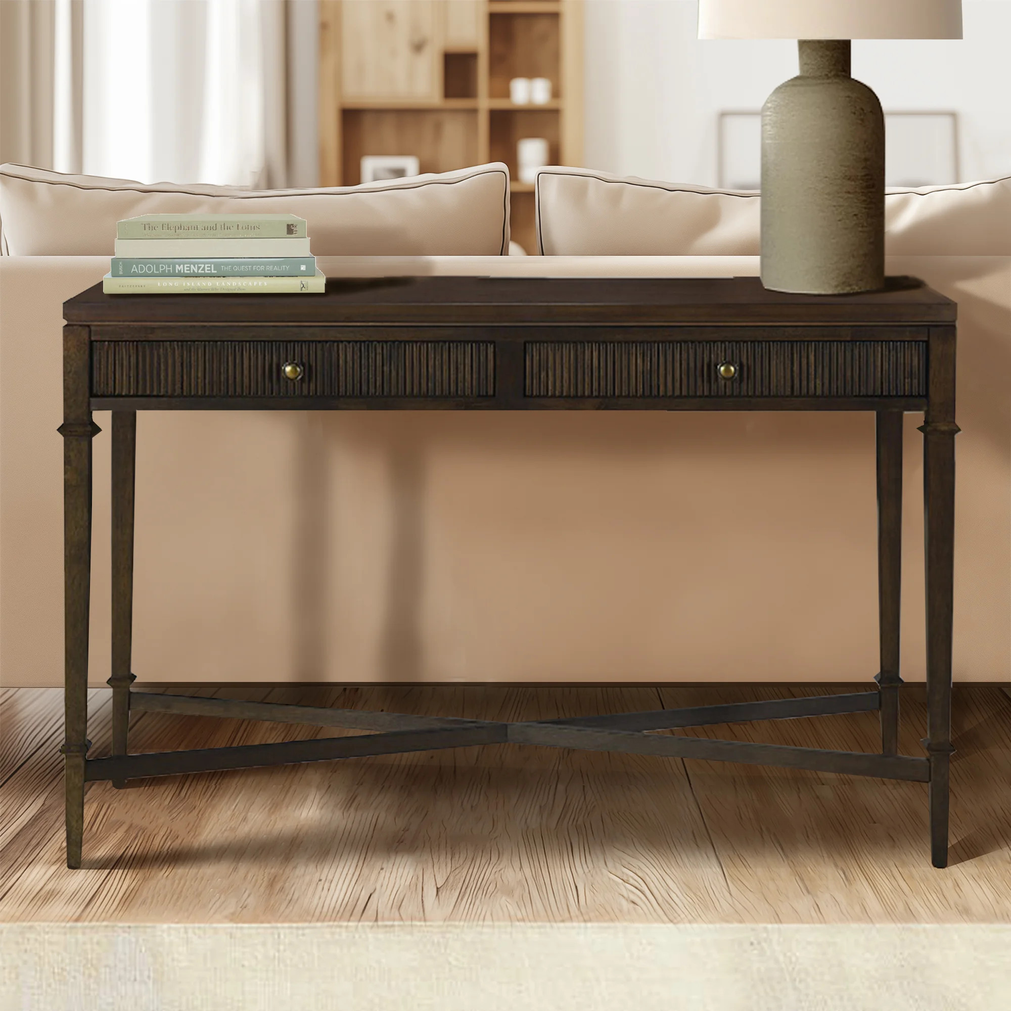 Kenna Fluted 2-drawer Storage Console Table | Wayfair North America