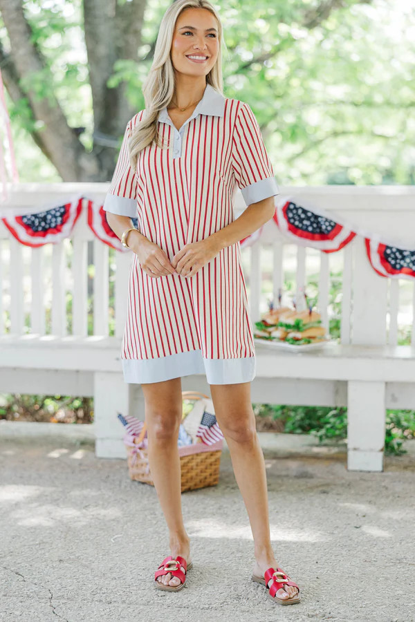 Make Your Day Red Striped Dress | The Mint Julep Boutique