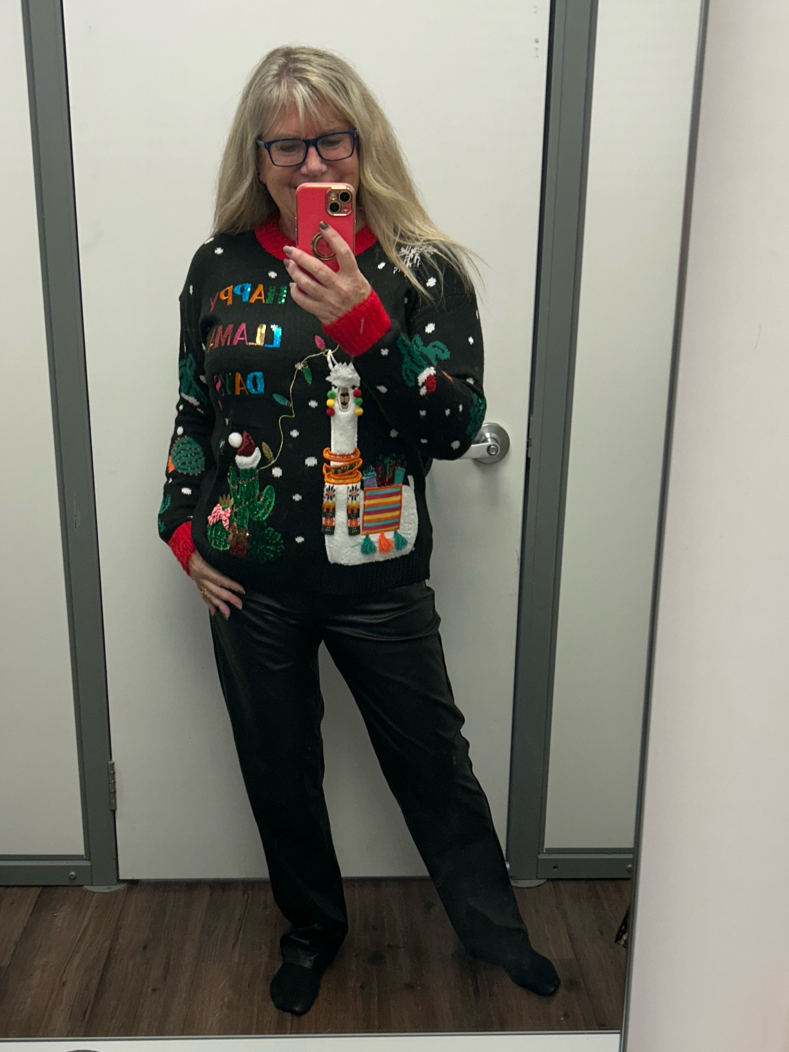 Christmas sweaters at Walmart are so fun this year. 

Adding the Sofia V leather pants really upped the style look 

#LTKmidsize #LTKSeasonal #LTKHoliday