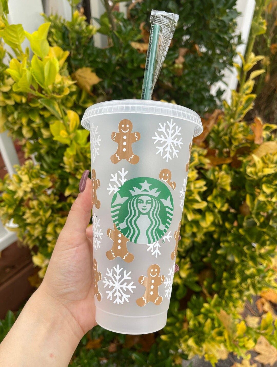 Christmas Starbucks Cup| Gingerbread Man| Reusable Starbucks Cup| Holiday Starbucks Cup| Christma... | Etsy (US)