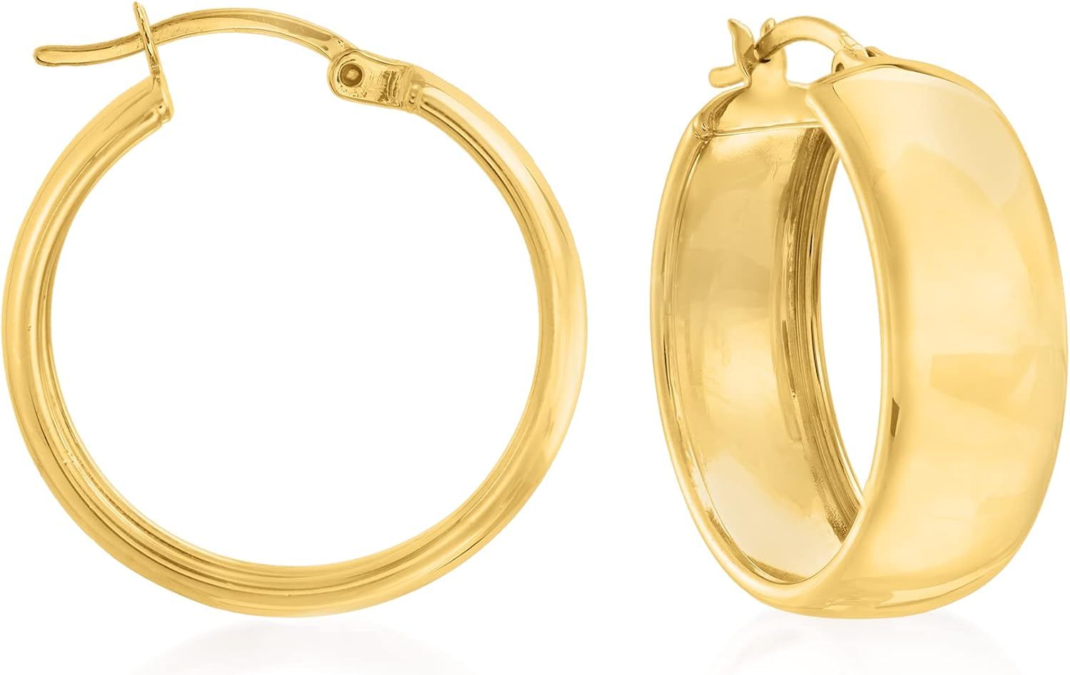Ross-Simons 18kt Yellow Gold Over Sterling Silver Hoop Earrings | Amazon (US)