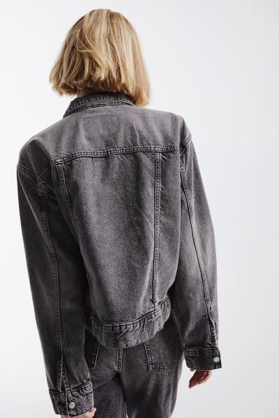 Short Denim Jacket - Dark gray - Ladies | H&M US | H&M (US + CA)