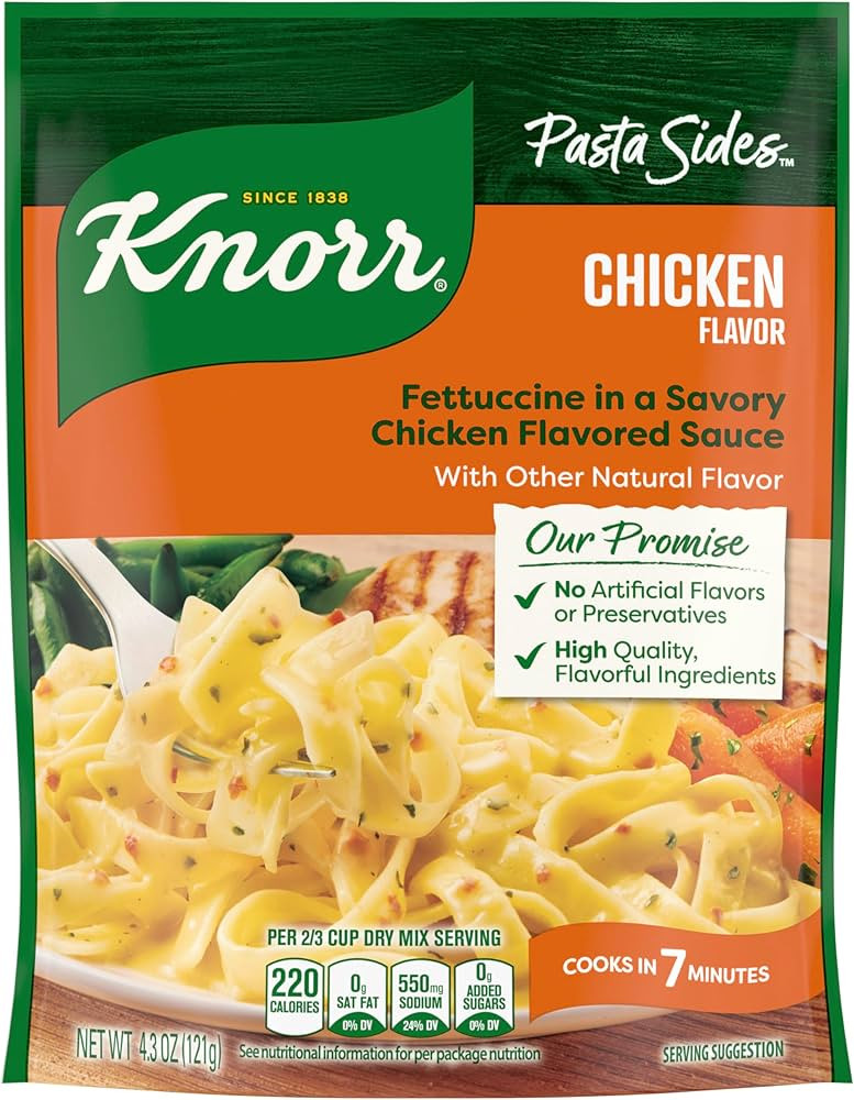 Knorr Pasta Sides Chicken Fettuccine For Delicious Quick Pasta Side Dishes 4.3 oz | Amazon (US)