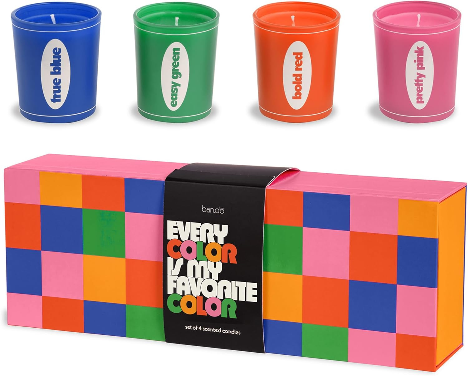 ban.do Set of 4 Scented Votive Candles, Crayon Inspired Small Candles in Decorative Jars, Assorte... | Amazon (US)