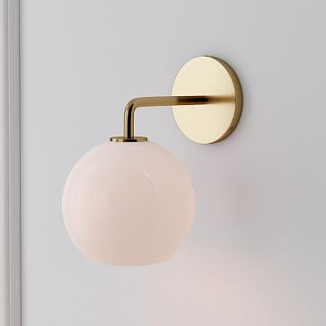 Sculptural Glass Globe Sconce - Milk | West Elm (US)