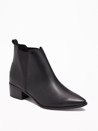 Faux-Leather Pointy Boots for Women | Old Navy US