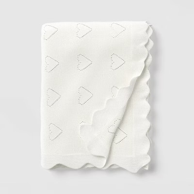 Heart Knit Throw with Scalloped Trim - Threshold™ | Target