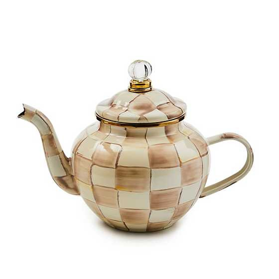 Mocha Check 4 Cup Teapot | MacKenzie-Childs