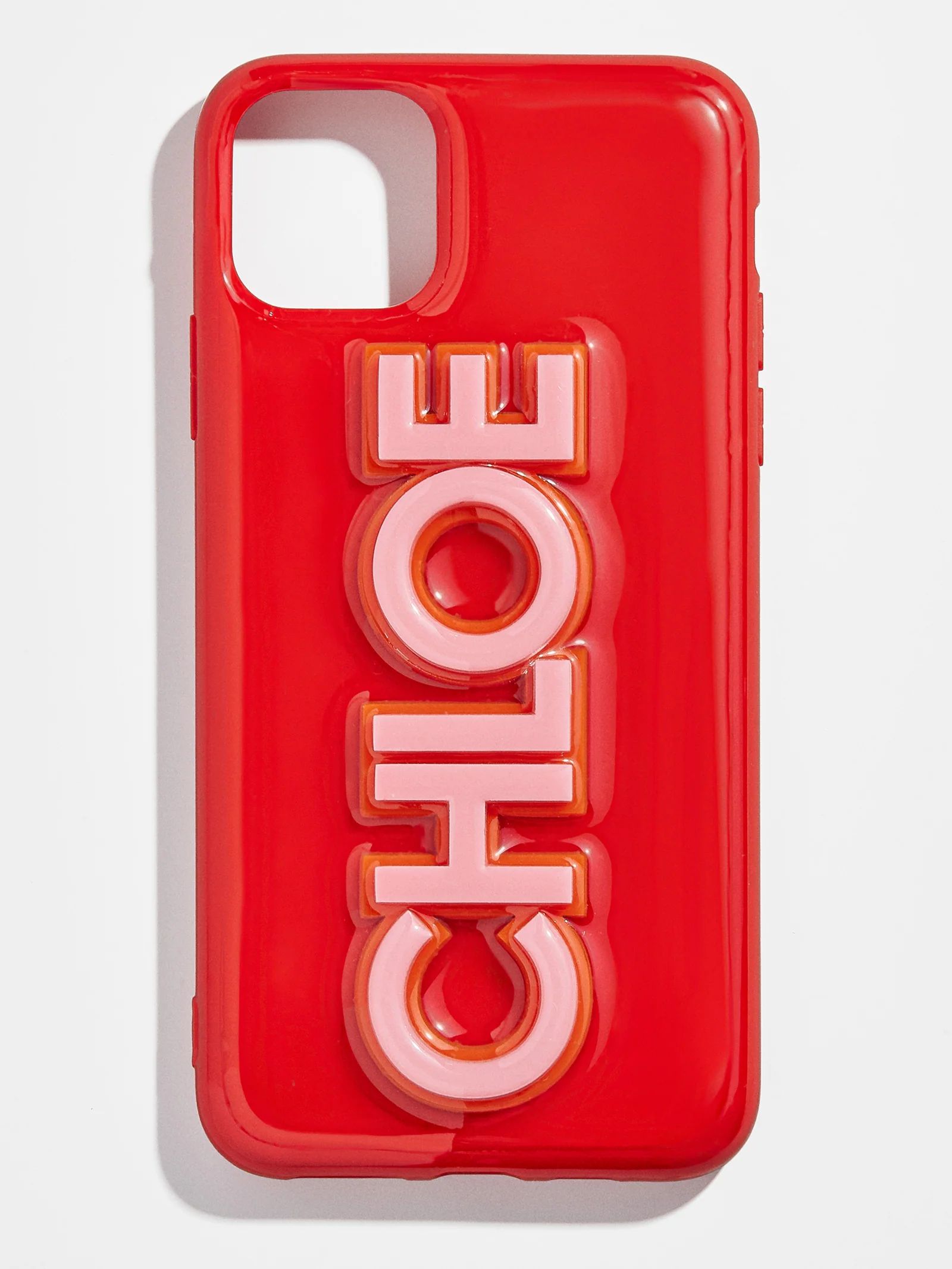 Block Font Custom iPhone Case - Red/Pink | BaubleBar (US)
