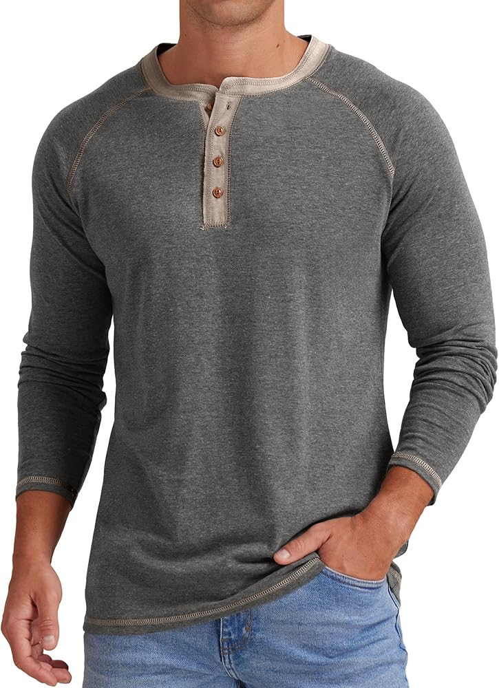 Sailwind Mens Henley Long/Short Sleeve T-Shirt Cotton Casual Shirt | Amazon (US)