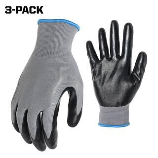 Nitrile Dipped Large Glove (3-Pack) | The Home Depot
