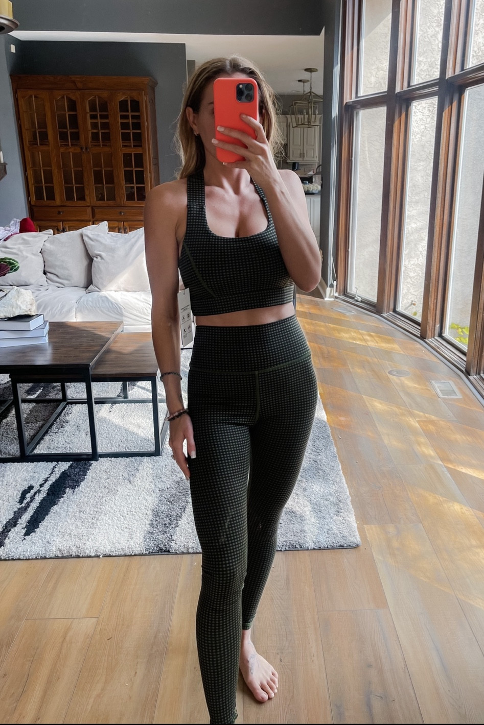 40% off! Code 40OFF - matching activewear / yoga / work out set in chive / black. Gingham plaid - perfect for the holidays! Wearing medium top small leggings 

#LTKHoliday #LTKGiftGuide #LTKsalealert