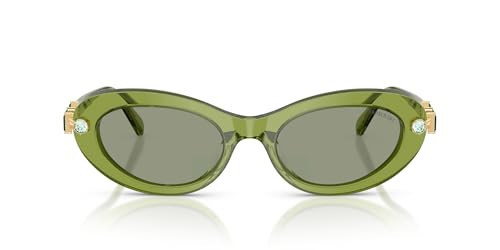 Swarovski SK6042 Sunglasses, Transparent Green/Green, 53 mm | Amazon (US)