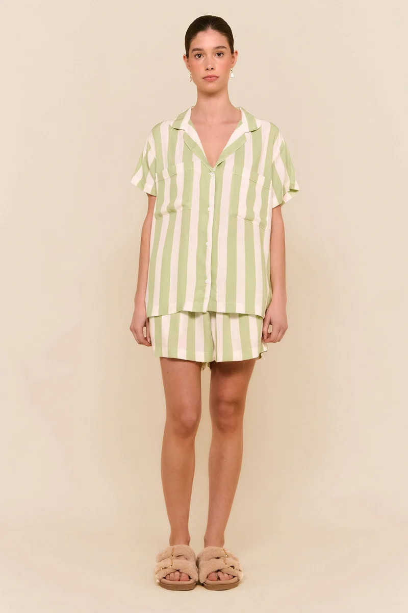 Abigail Sleep Set - Stripe - Margarita Green | Piyama