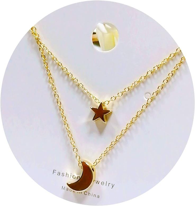Dainty Moon Necklace Star Chain Gold Necklaces Crescent Moon Pendant Necklace Choker Necklace Minima | Amazon (US)