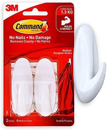 Command 17081 Damage Free Medium Hooks 2 Pack , White | Amazon (UK)