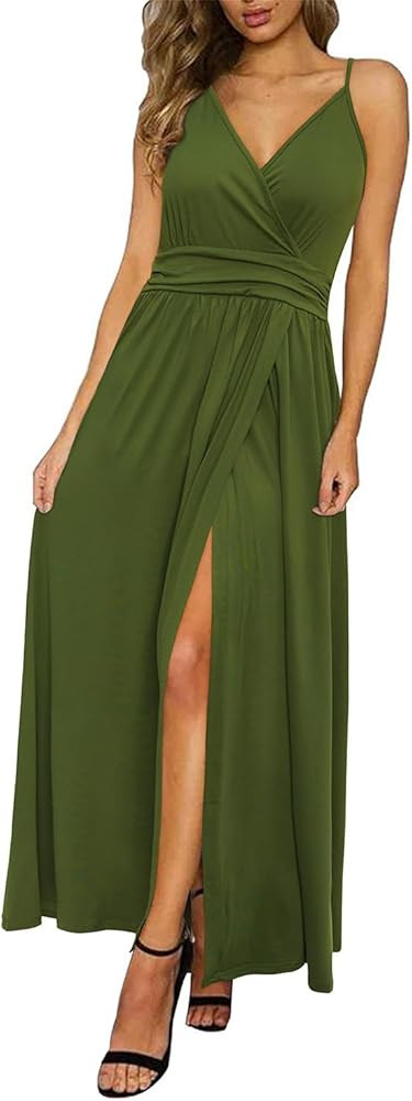 Newshows Women's 2026 Lightweight Summer Wedding Guest Beach Vacation Casual V Neck Split Flowy M... | Amazon (US)