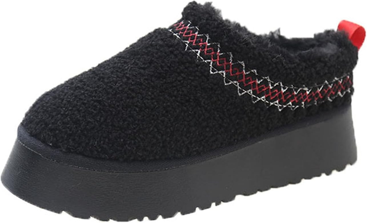 Hulemei Women's Slippers Platform Mini Boots Braid slippers women with Plush Fleece Lining Fuzzy ... | Amazon (US)