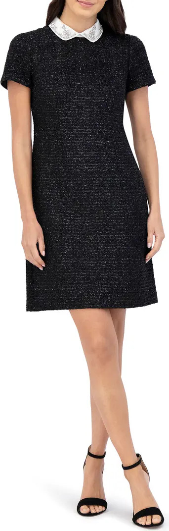 Eliza J Embellished Collar Tweed Shift Dress | Nordstrom | Nordstrom