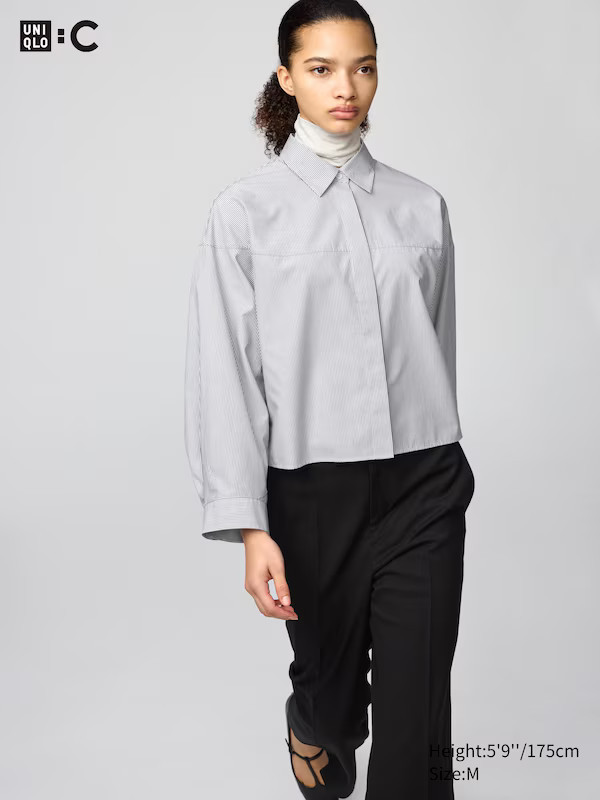 Cotton Cocoon Shirt (Stripe) | Uniqlo BE
